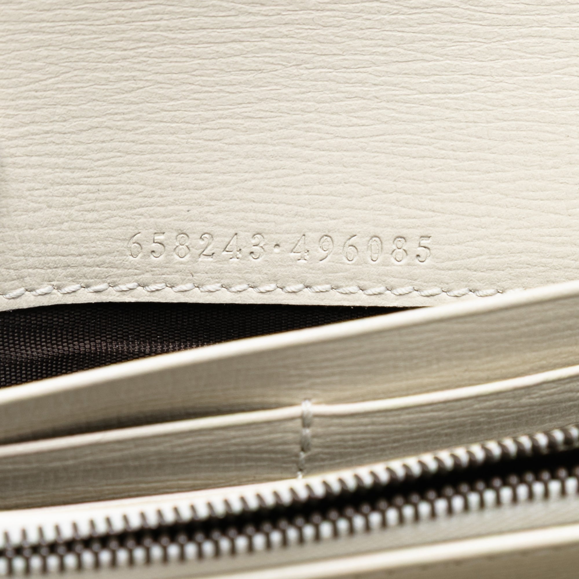 Bicolor Debossed GG Azalea Calfskin Bamboo Diana Wallet on Chain