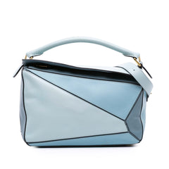 Medium Tricolor Calfskin Puzzle Satchel