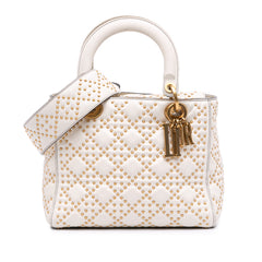 Medium Calfskin Cannage Studded Supple Lady Dior