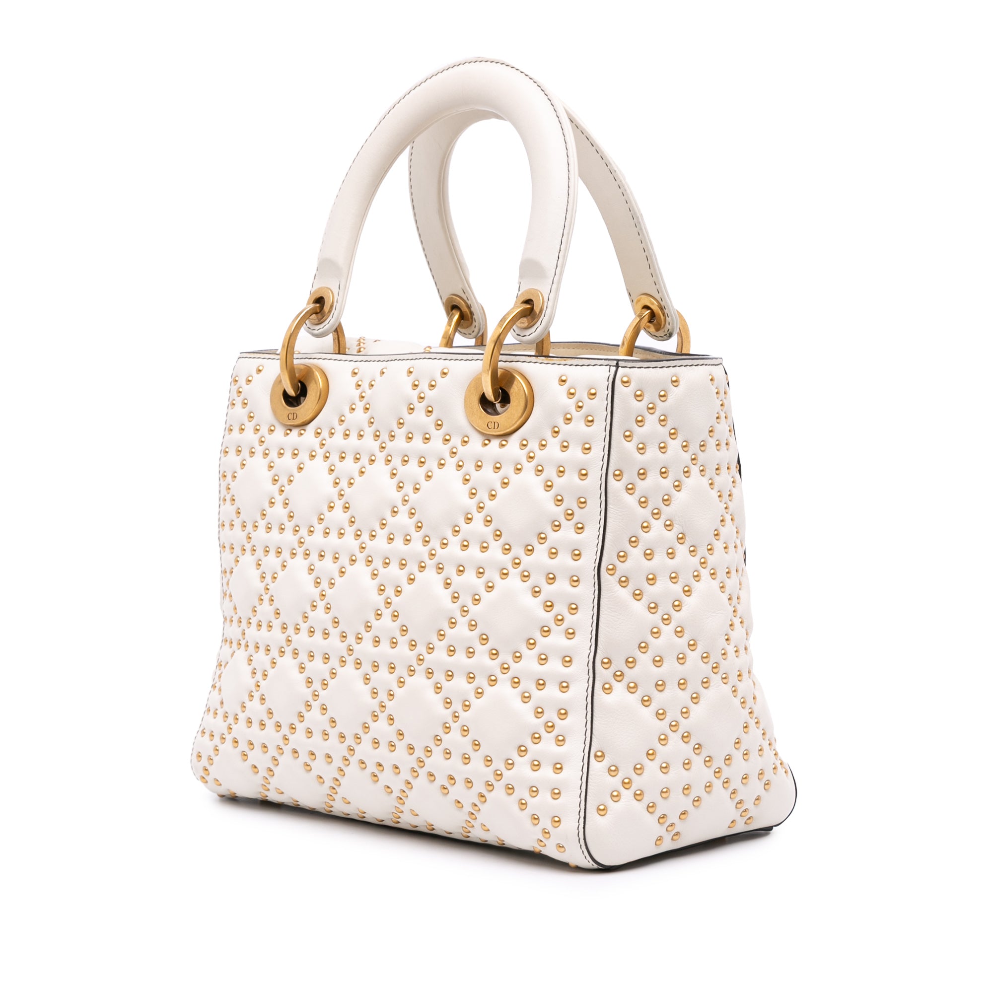 Medium Calfskin Cannage Studded Supple Lady Dior