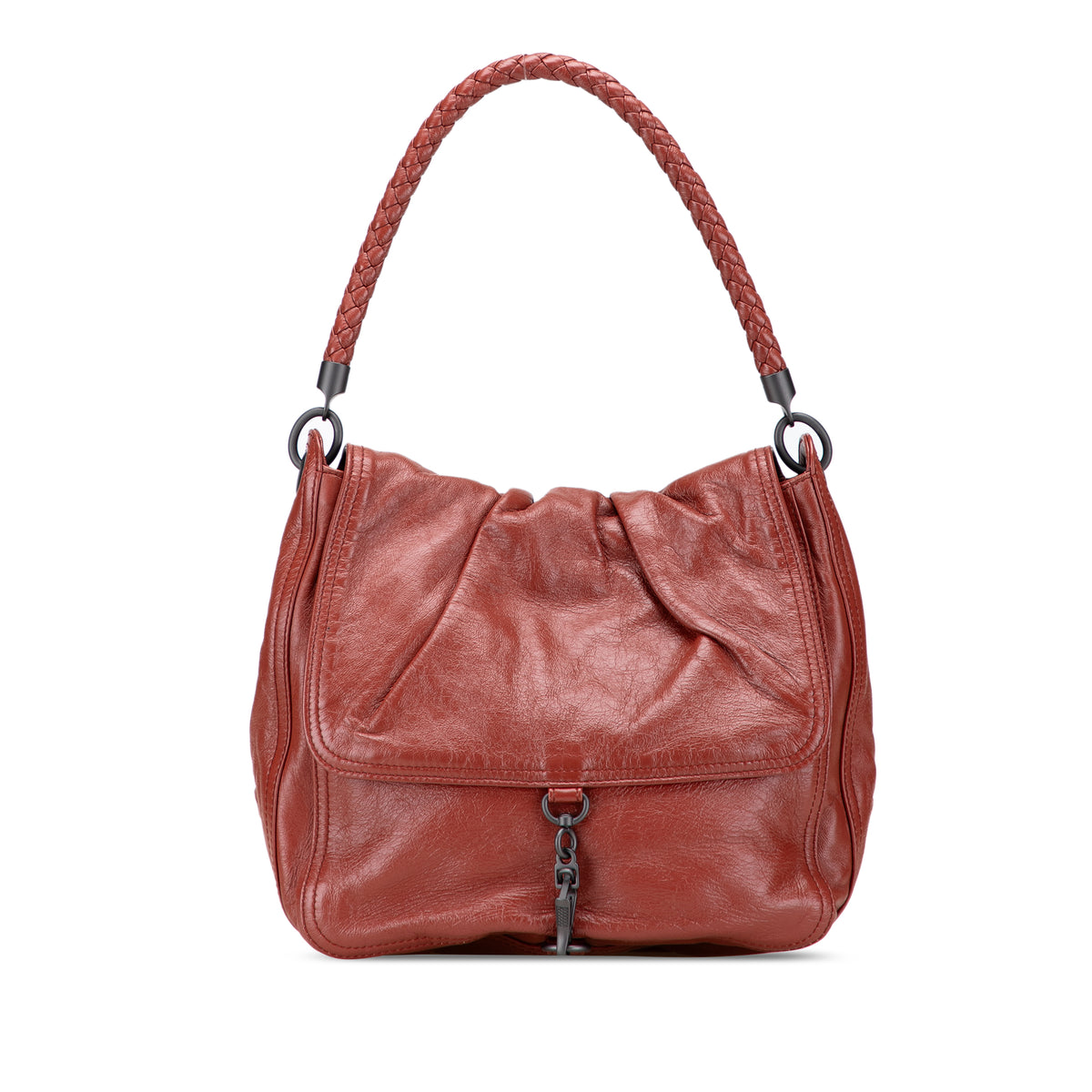 Intrecciato Trimmed Nappa Top Handle Bag