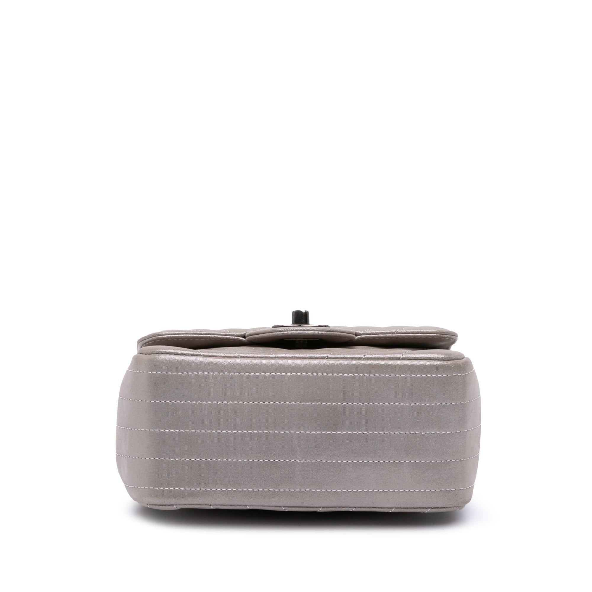 Mini Square Classic Chevron Iridescent Calfskin Single Flap