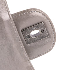 Mini Square Classic Chevron Iridescent Calfskin Single Flap