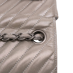 Mini Square Classic Chevron Iridescent Calfskin Single Flap