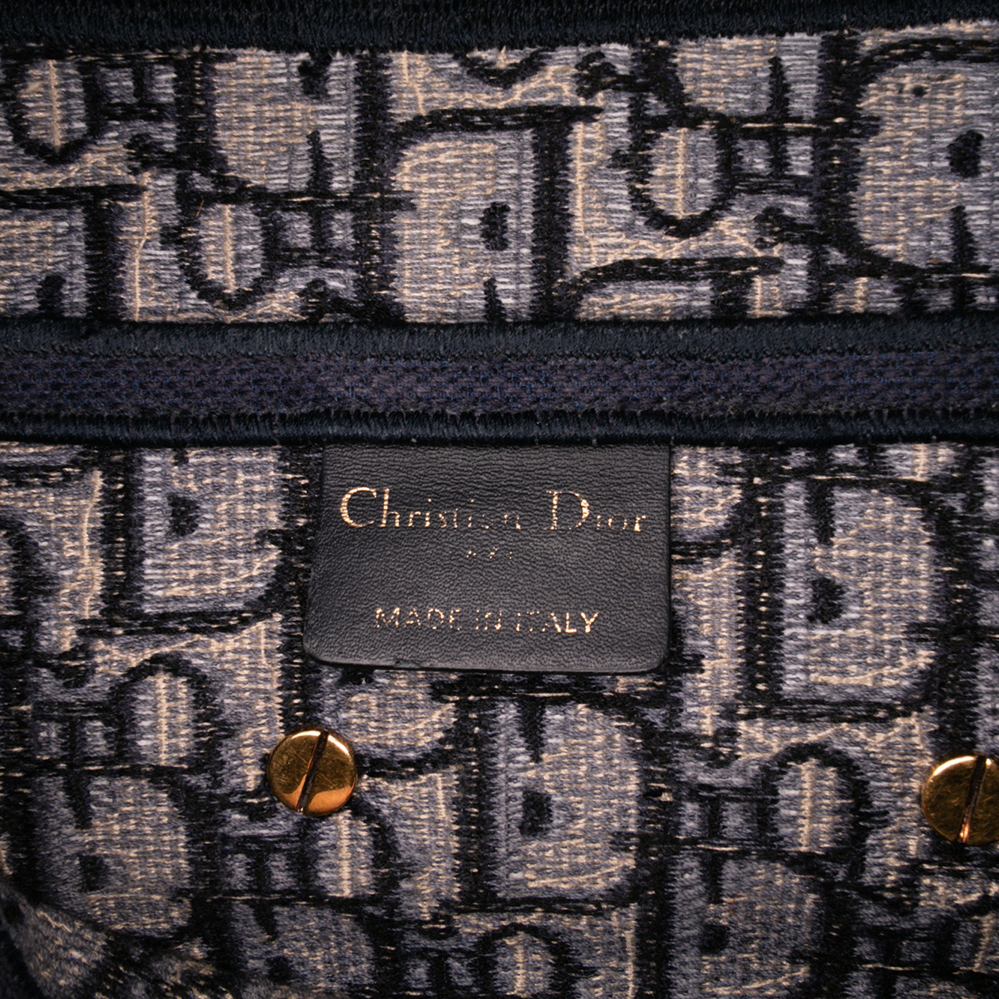 Oblique Embroidered Canvas Saddle Bag