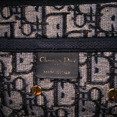 Oblique Embroidered Canvas Saddle Bag