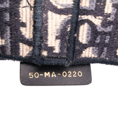 Oblique Embroidered Canvas Saddle Bag