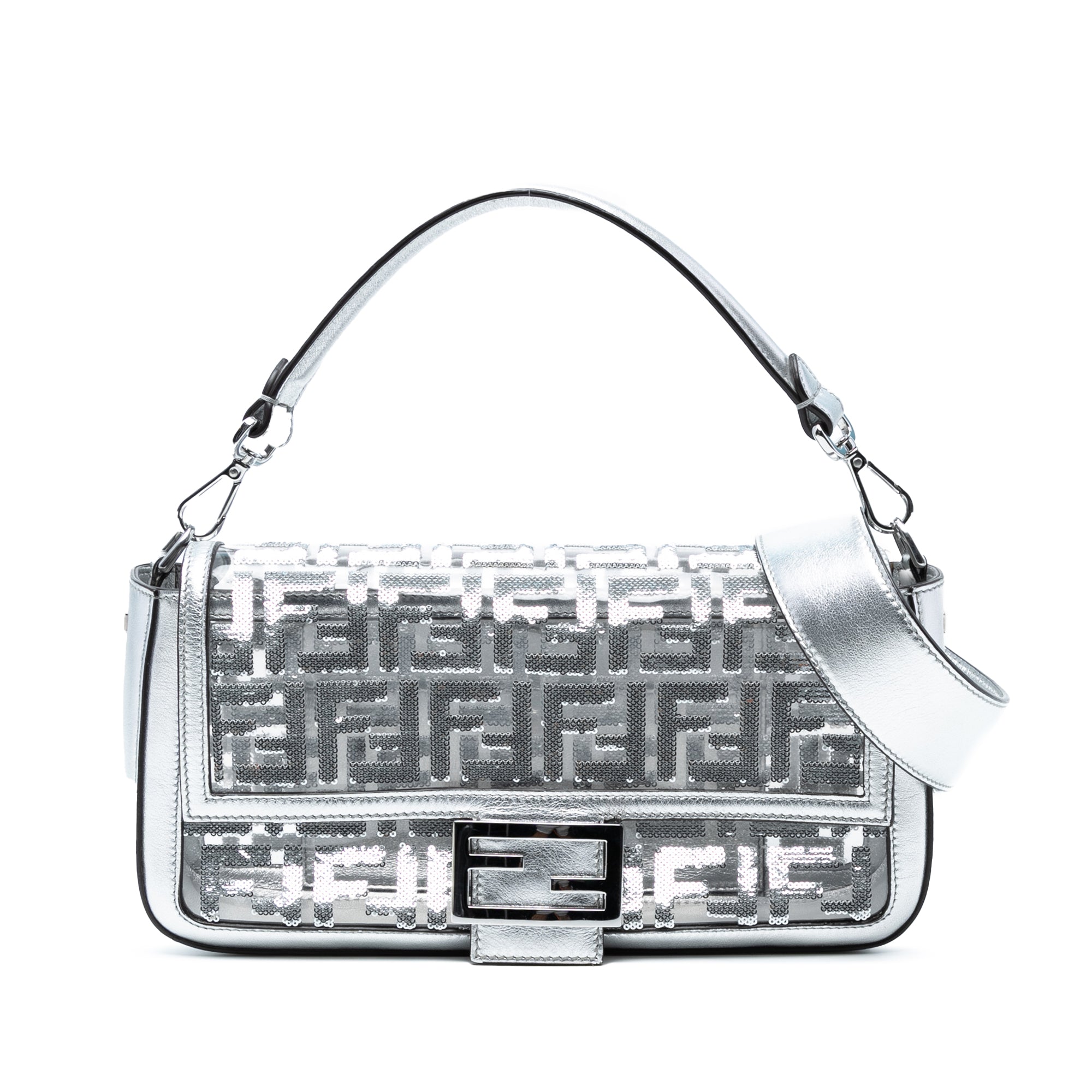 Nicki Minaj Medium Sequined PVC FF 1974 Baguette Satchel