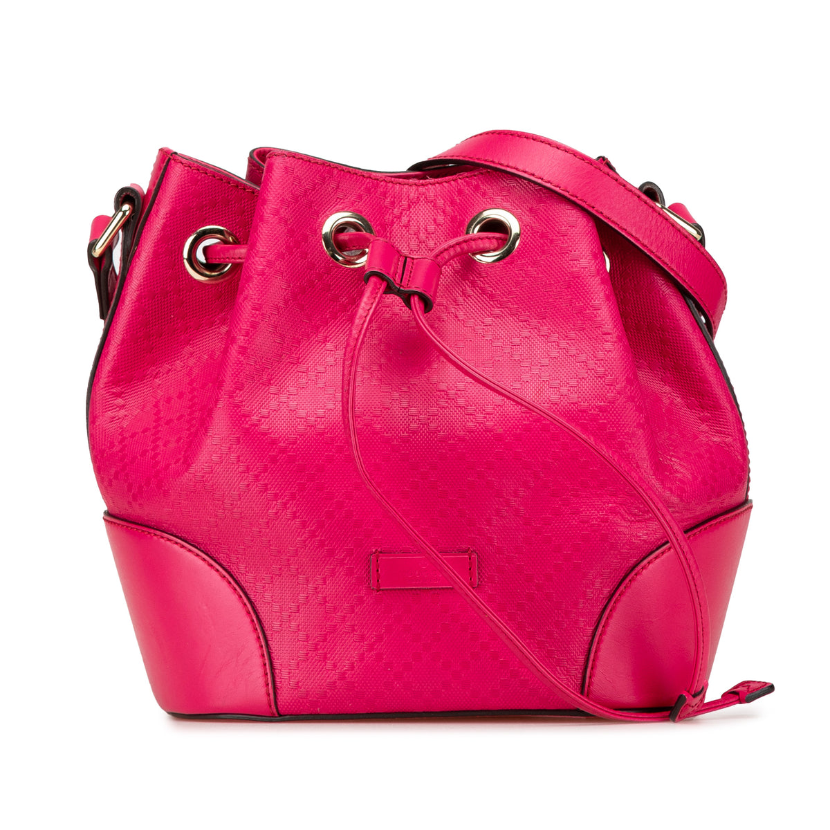 Diamante Leather Bright Bucket Bag