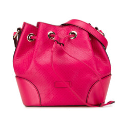 Diamante Leather Bright Bucket Bag