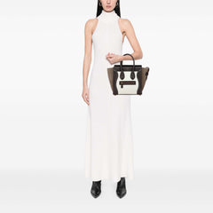 Micro Tricolor Nubuck and Calfskin Luggage Tote