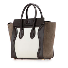 Micro Tricolor Nubuck and Calfskin Luggage Tote