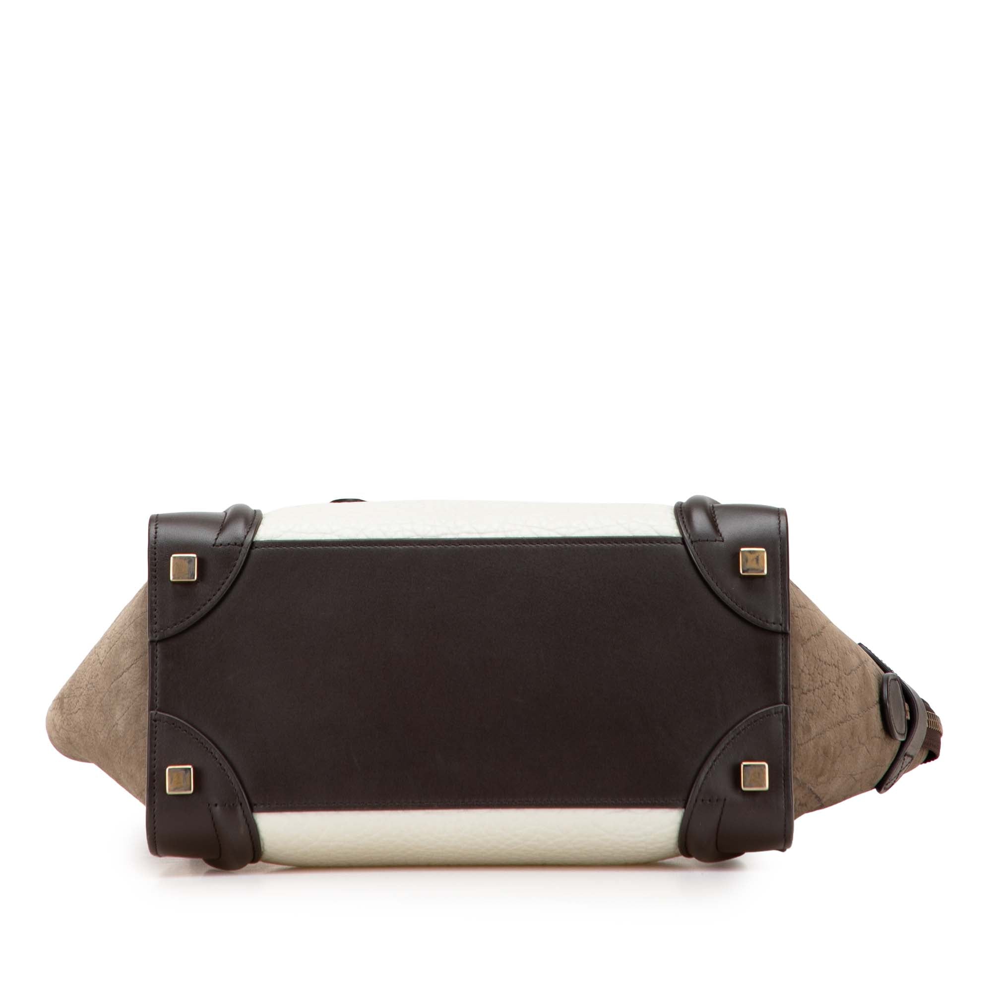 Micro Tricolor Nubuck and Calfskin Luggage Tote