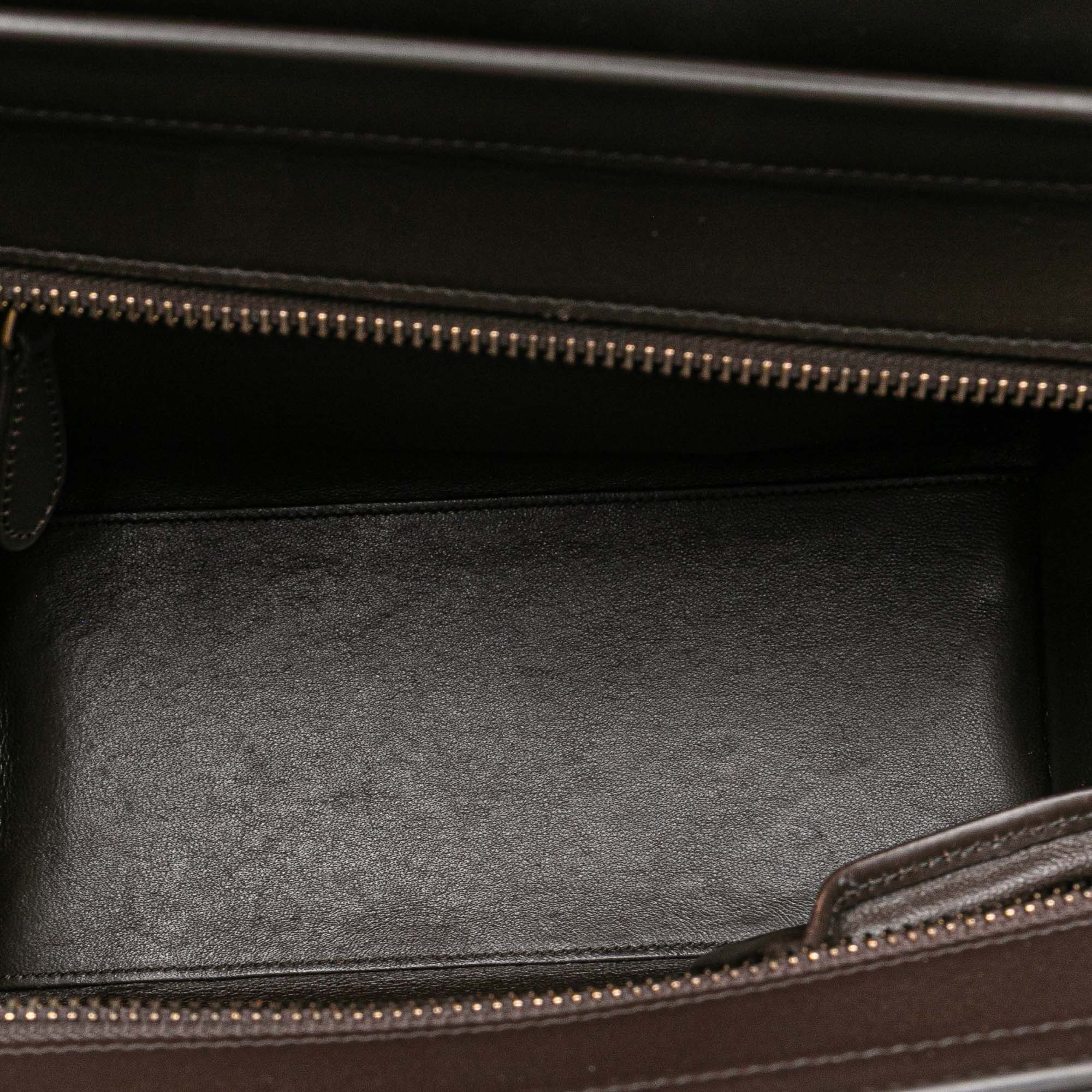 Micro Tricolor Nubuck and Calfskin Luggage Tote