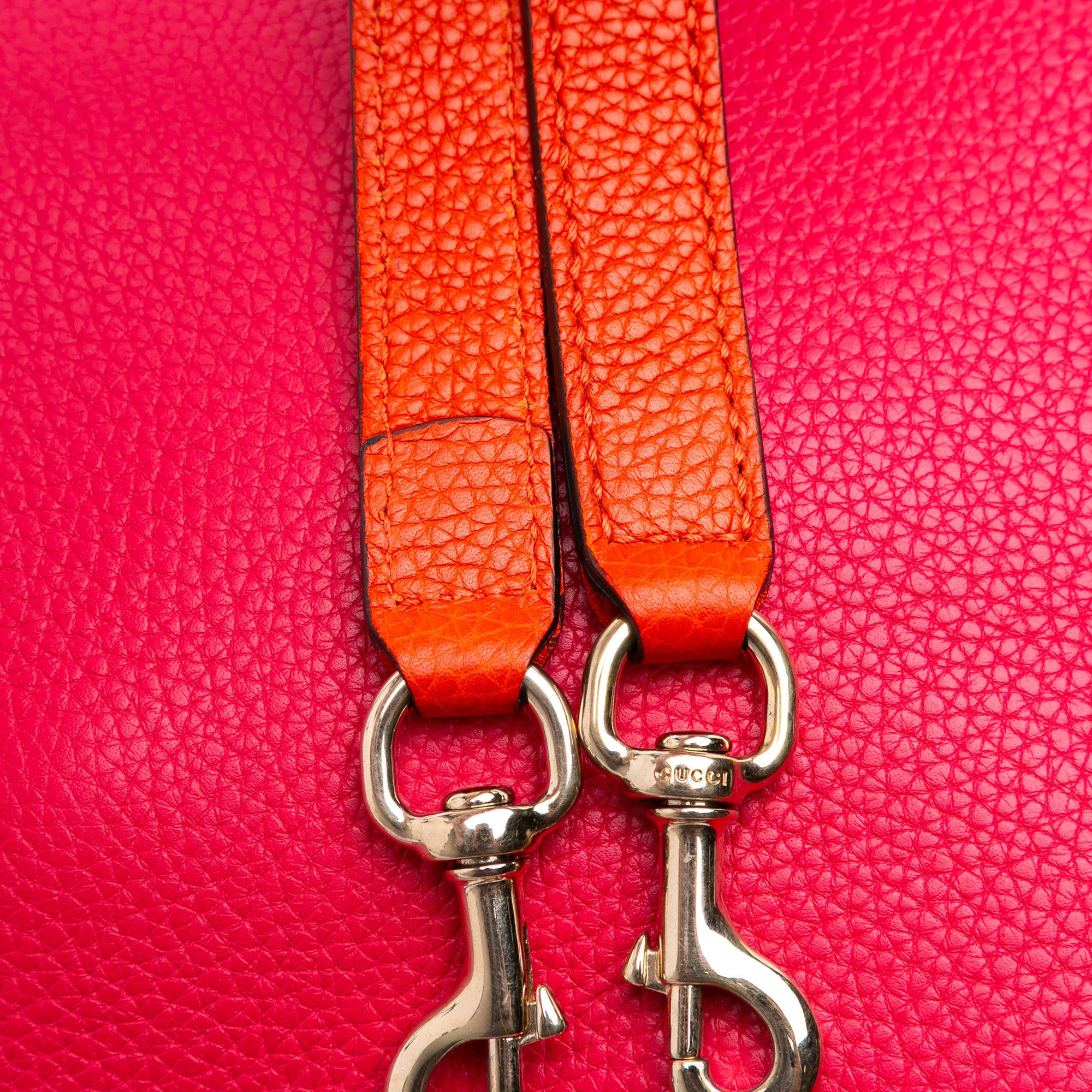 Medium Bicolor Calfskin Bamboo Shopper Satchel