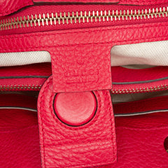 Medium Bicolor Calfskin Bamboo Shopper Satchel