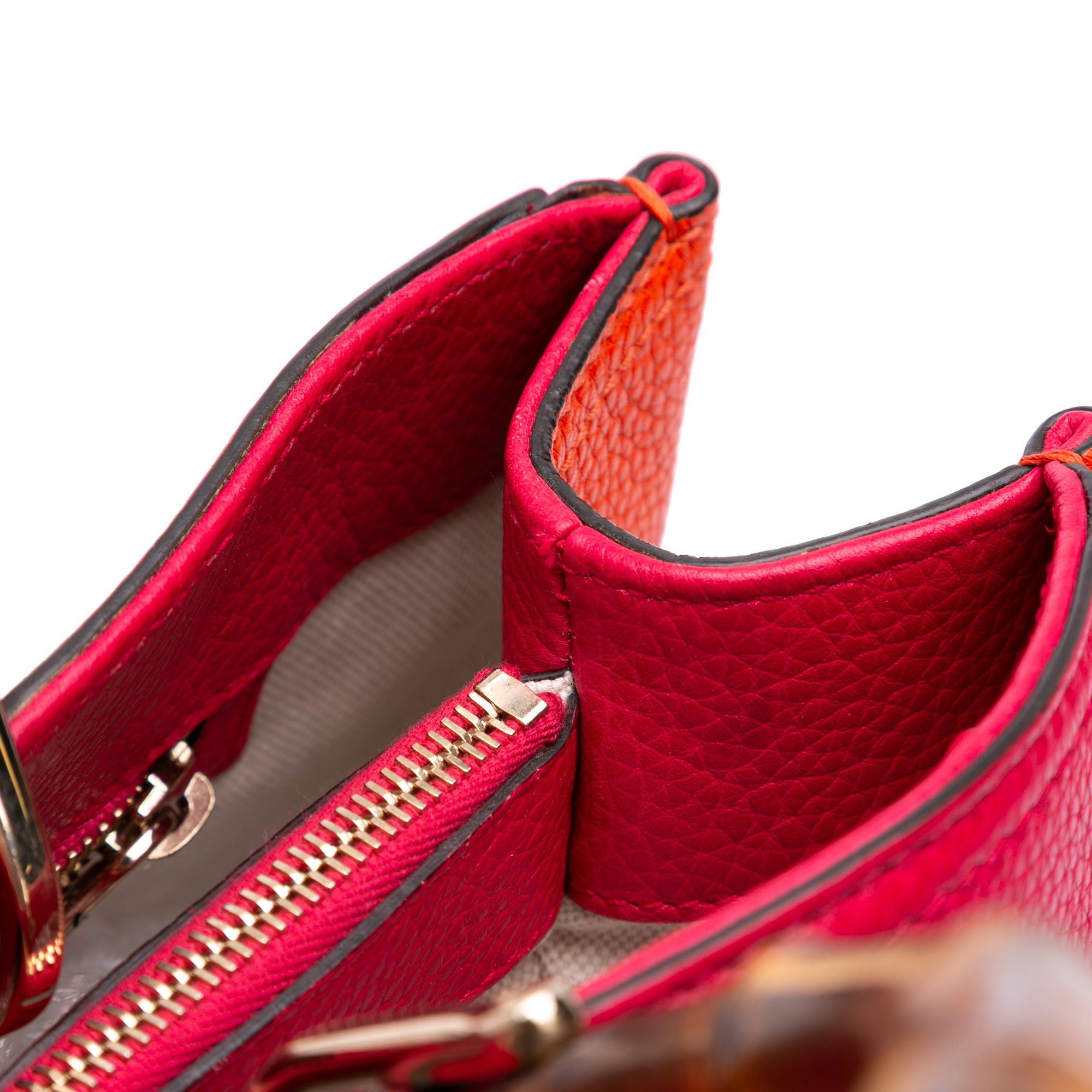 Medium Bicolor Calfskin Bamboo Shopper Satchel