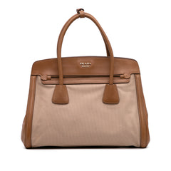 Saffiano Cuir Trimmed Canapa Satchel