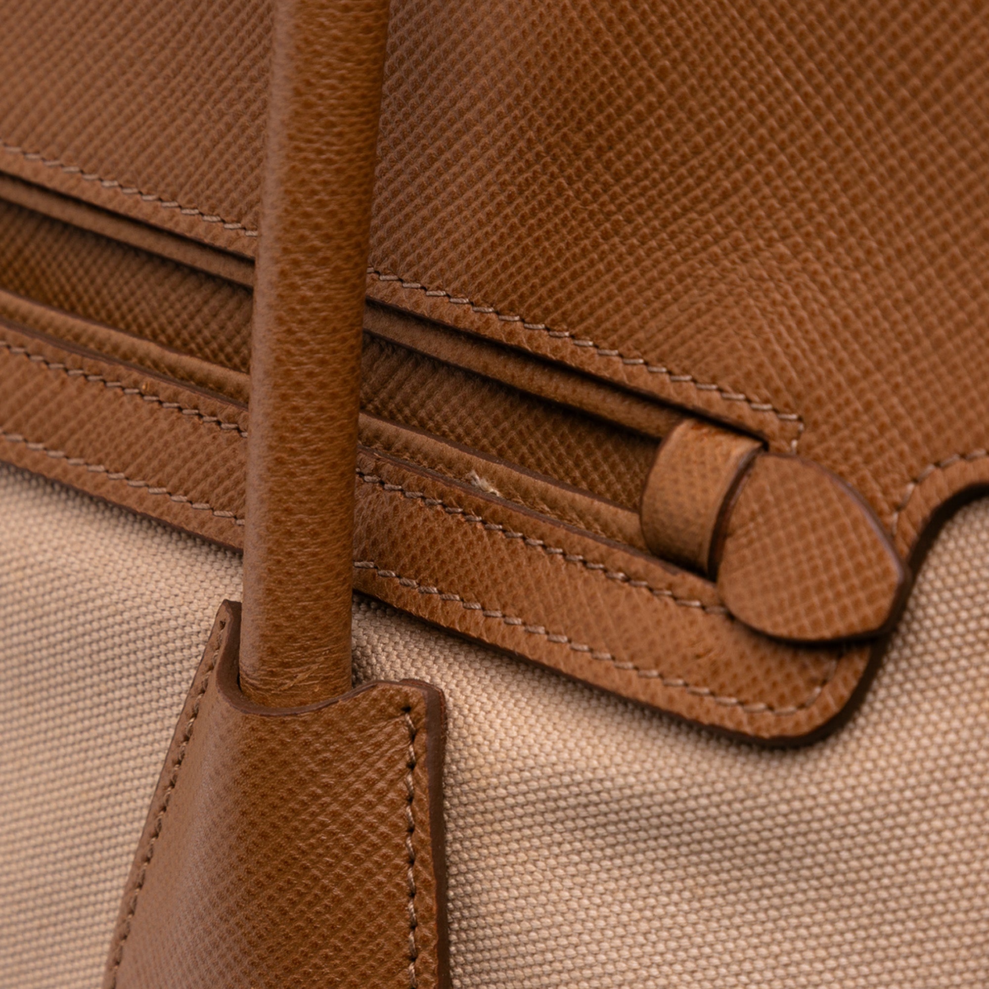 Saffiano Cuir Trimmed Canapa Satchel
