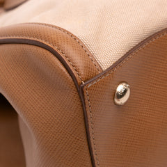 Saffiano Cuir Trimmed Canapa Satchel
