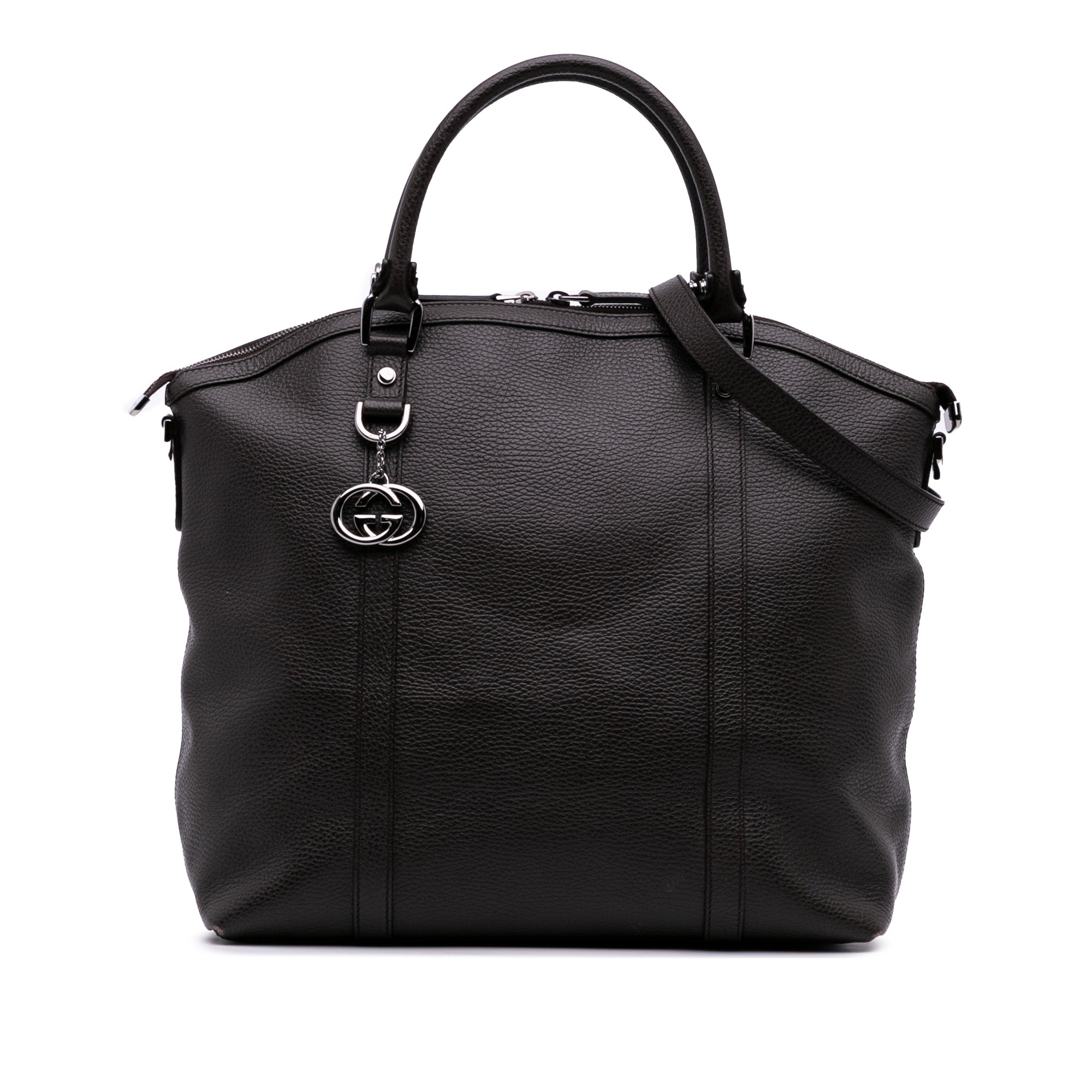 Large Leather GG Charm Dome Satchel