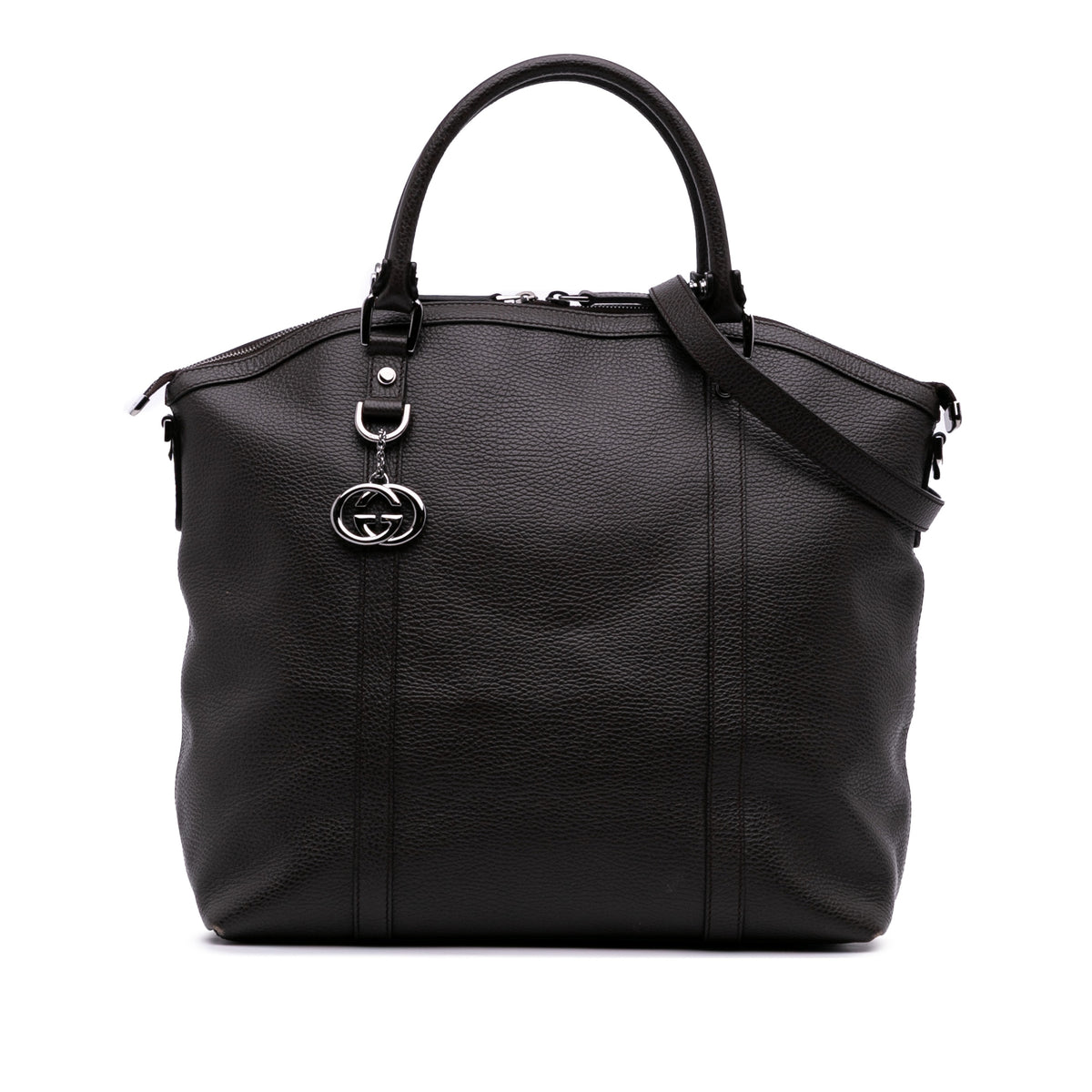 Large Leather GG Charm Dome Satchel