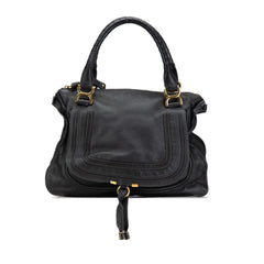 Medium Leather Marcie Satchel