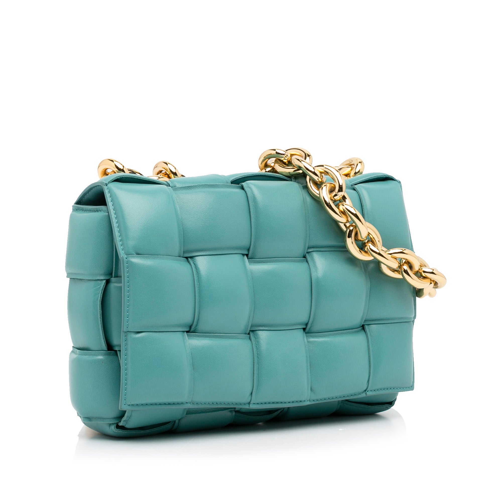 Nappa Intrecciato Padded Chain Cassette Satchel