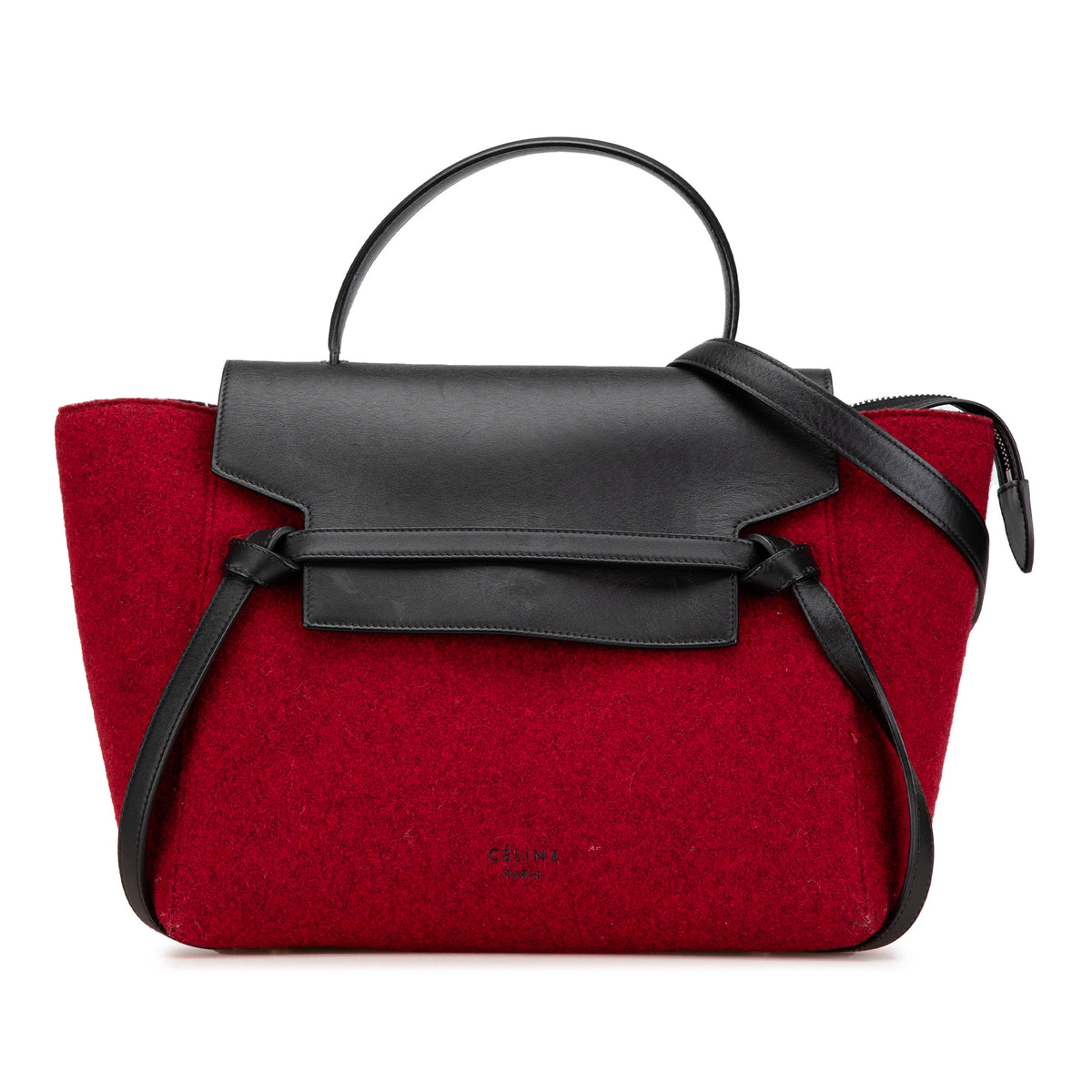 Mini Felt and Calfskin Belt Satchel