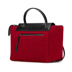 Mini Felt and Calfskin Belt Satchel