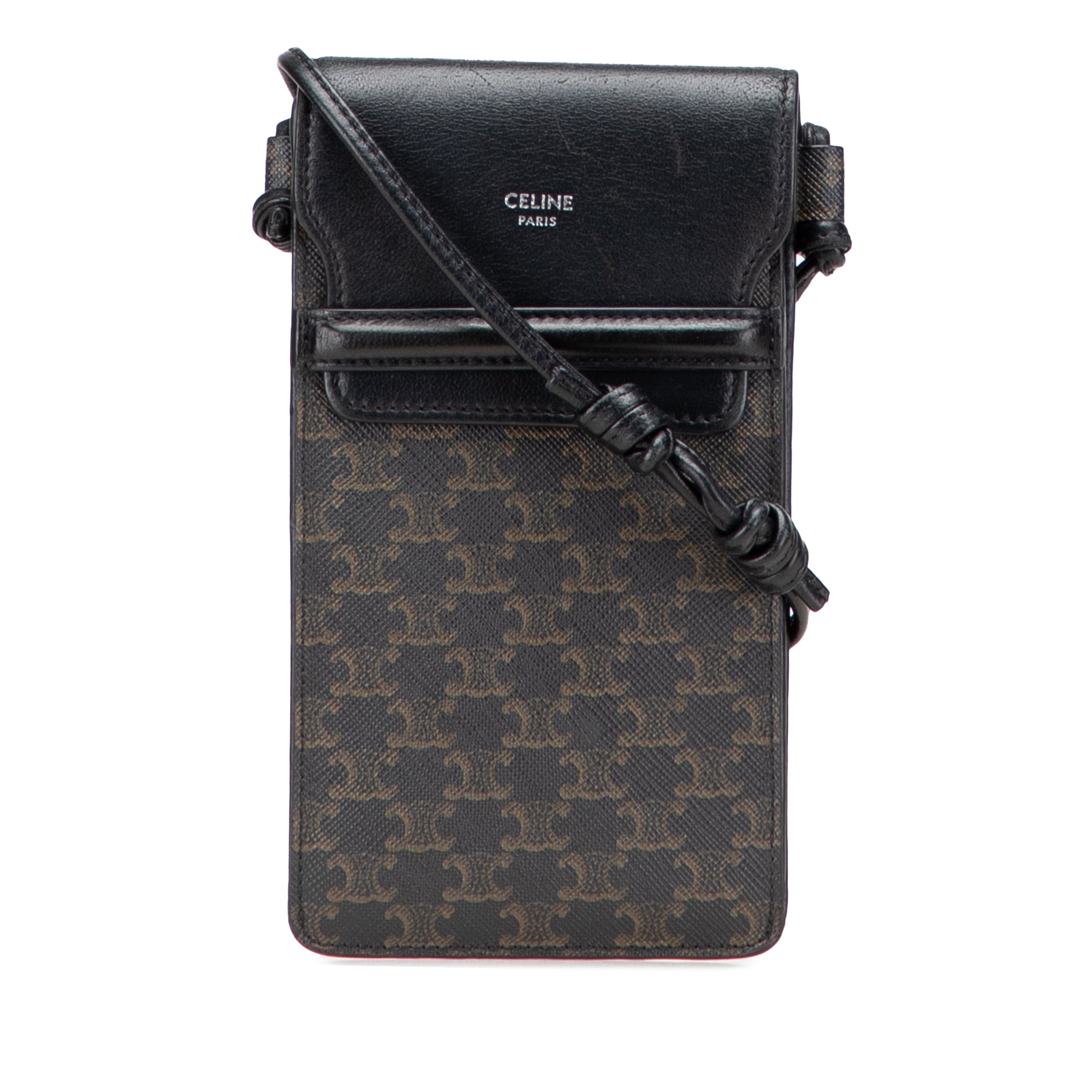 Triomphe Coated Canvas Phone Pouch Flap Crossbody