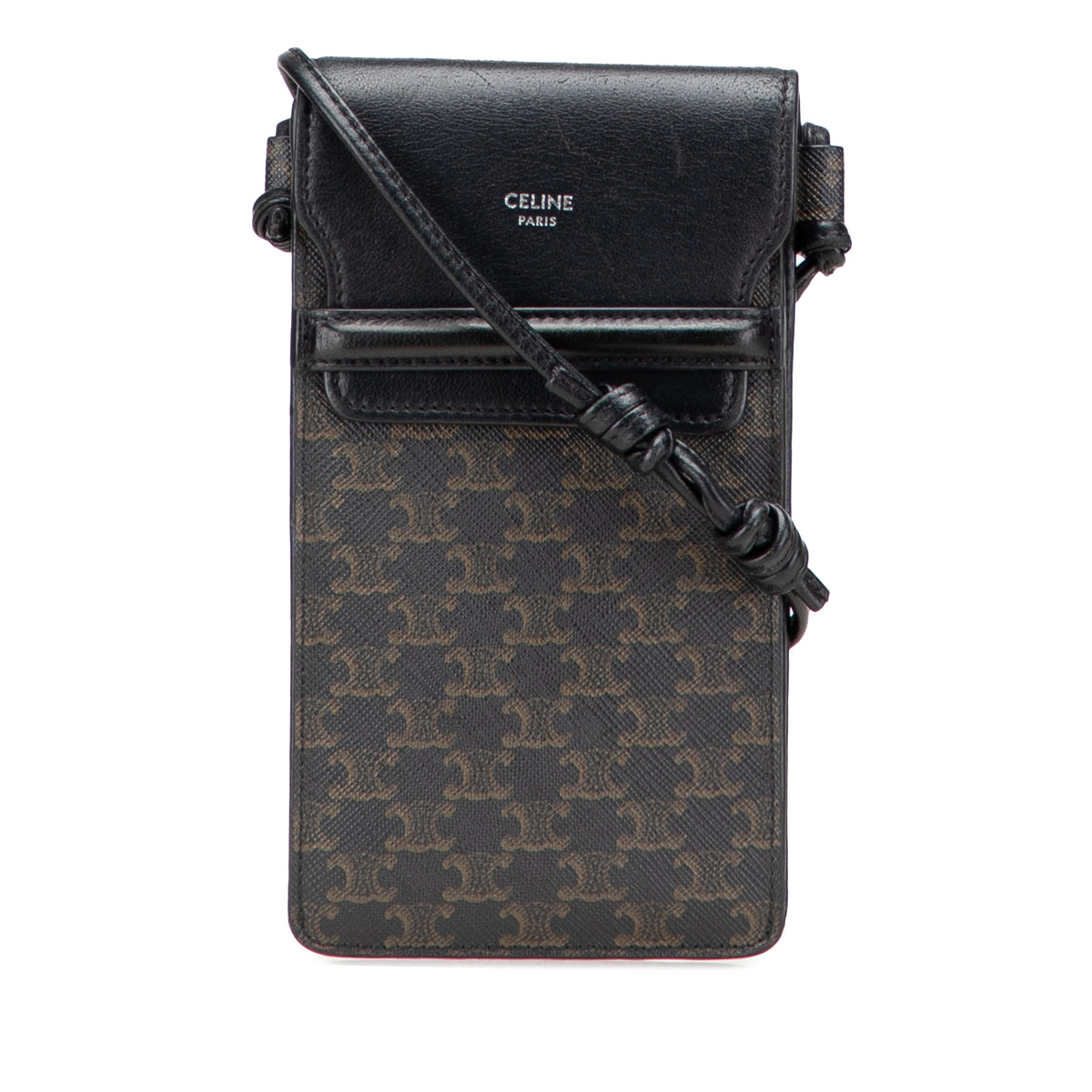 Triomphe Coated Canvas Phone Pouch Flap Crossbody