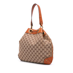GG Canvas Nailhead Drawstring Hobo