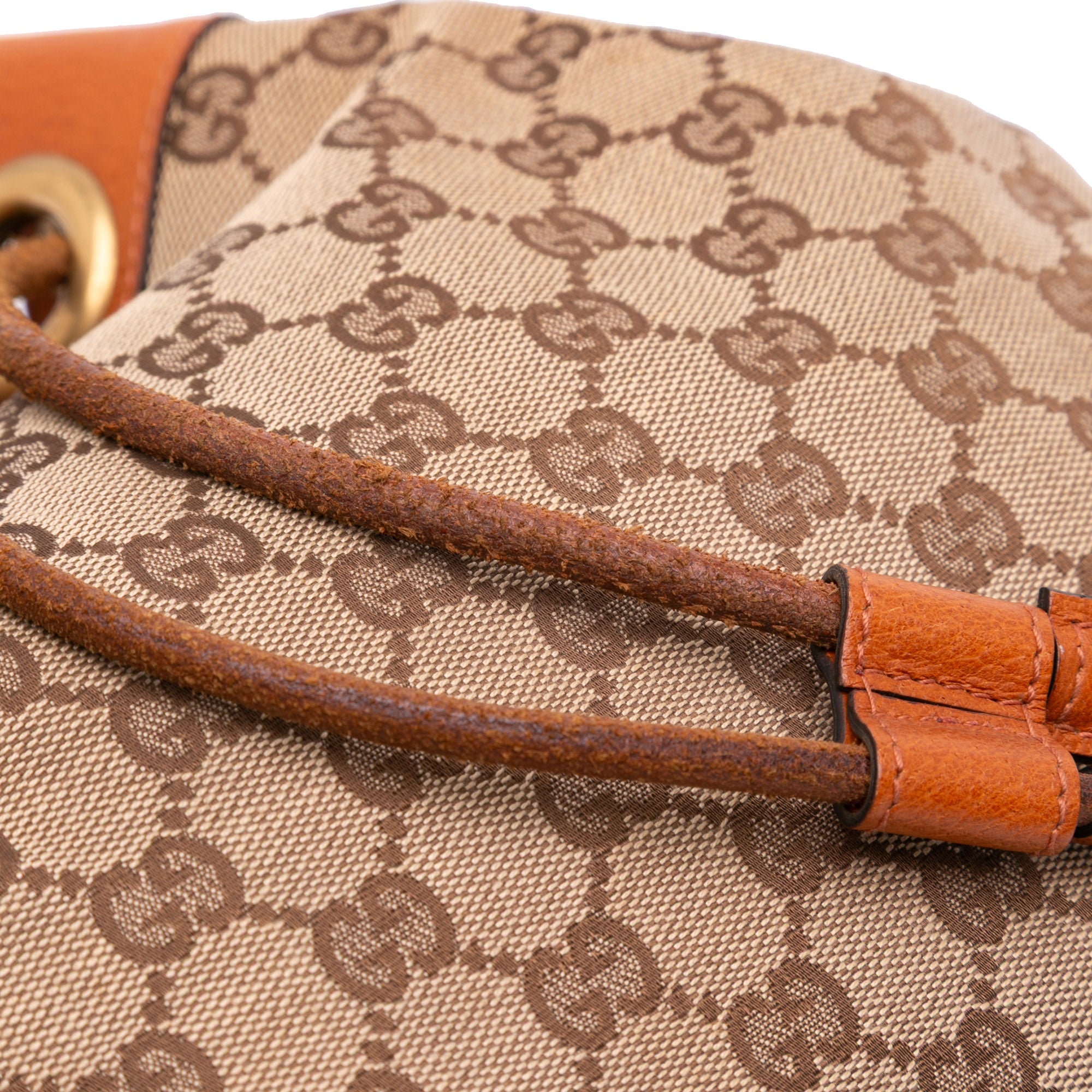 GG Canvas Nailhead Drawstring Hobo