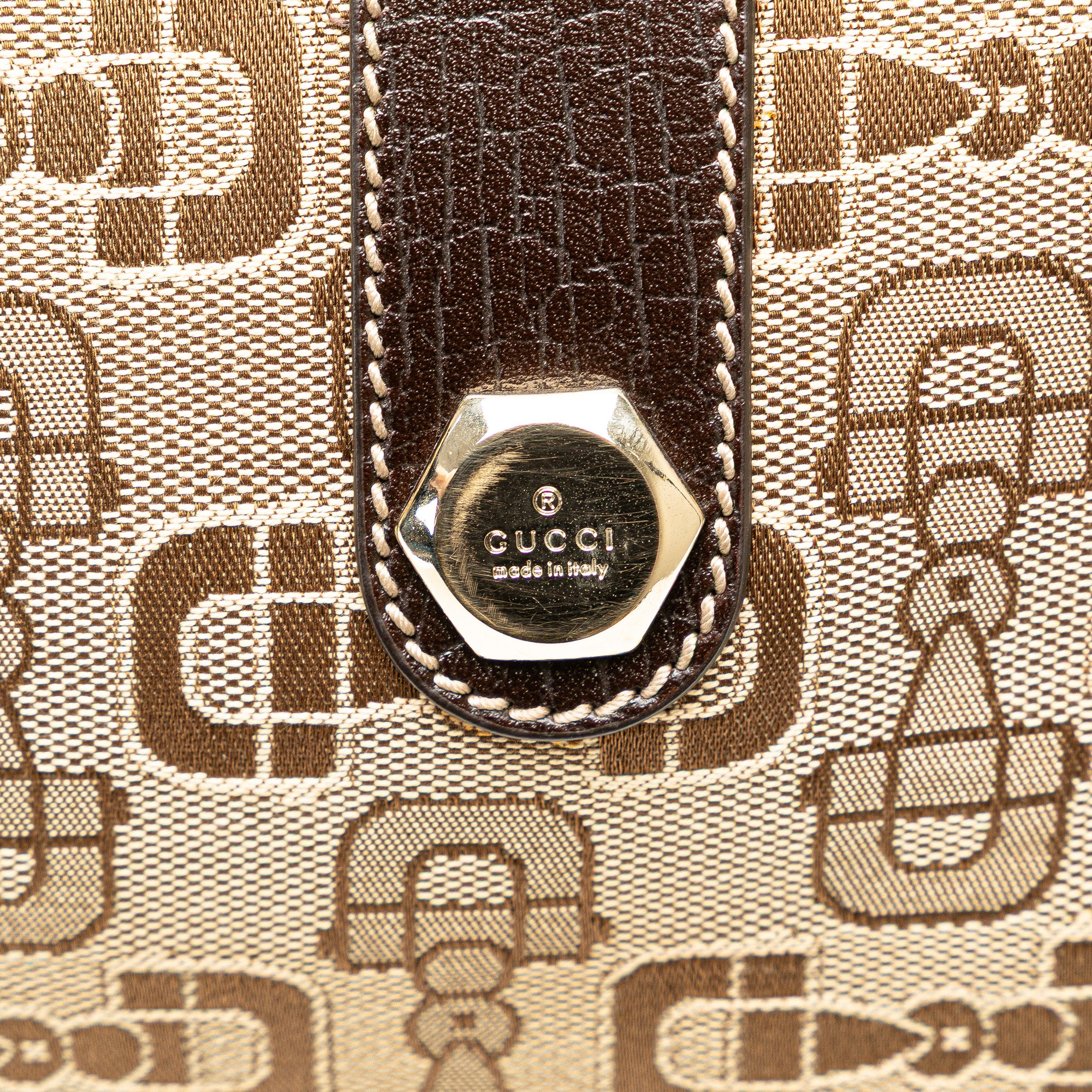 Canvas Horsebit Charmy Boston Bag