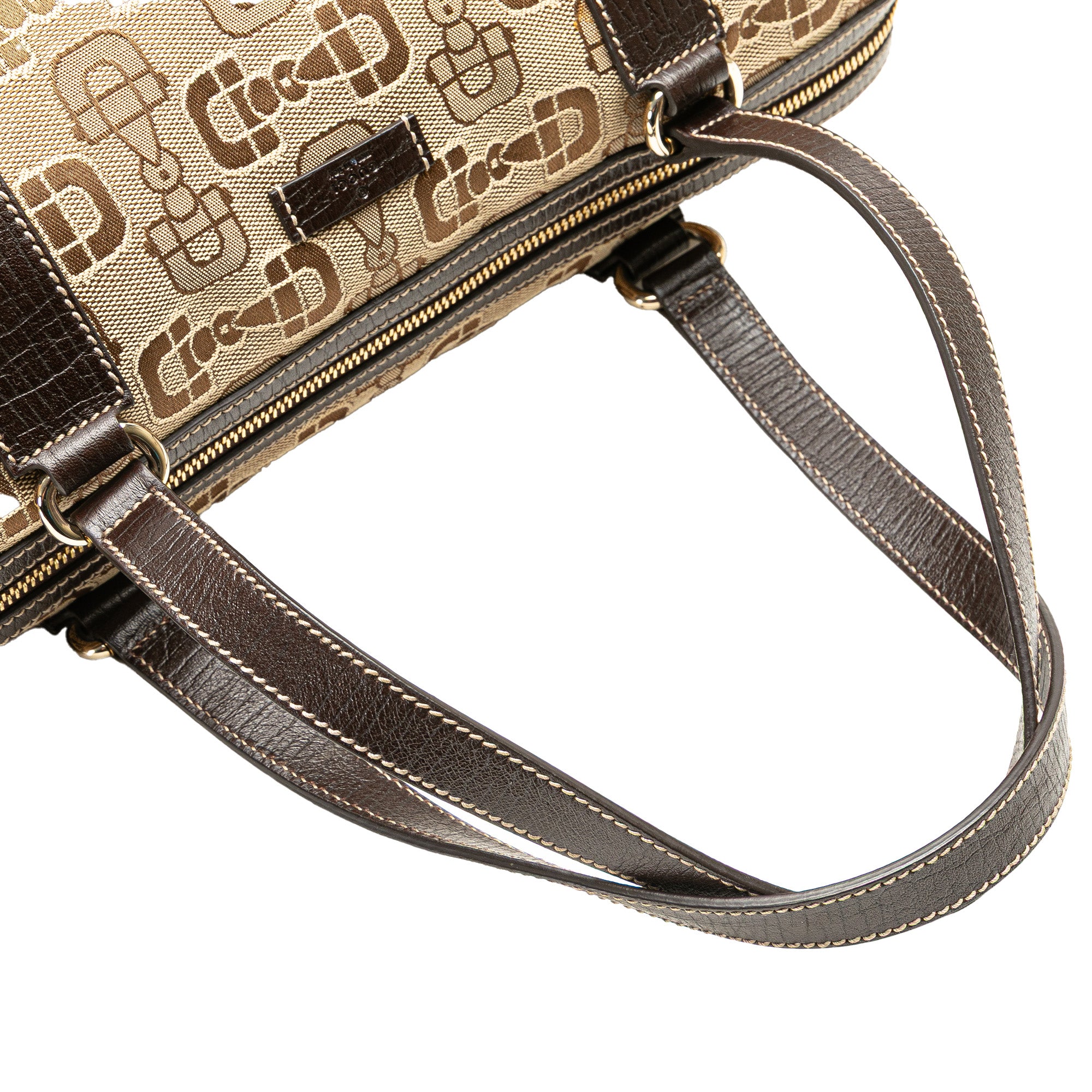 Canvas Horsebit Charmy Boston Bag