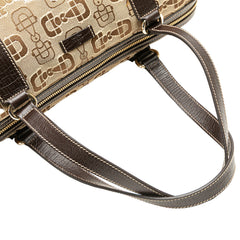 Canvas Horsebit Charmy Boston Bag