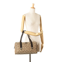 Canvas Horsebit Charmy Boston Bag