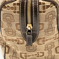 Canvas Horsebit Charmy Boston Bag