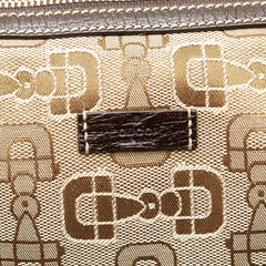 Canvas Horsebit Charmy Boston Bag