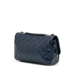 Quilted Glazed Calfskin Coco Pleats Flap