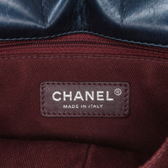Quilted Glazed Calfskin Coco Pleats Flap