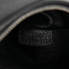 Small Drummed Calfskin and Suede Trapeze Satchel