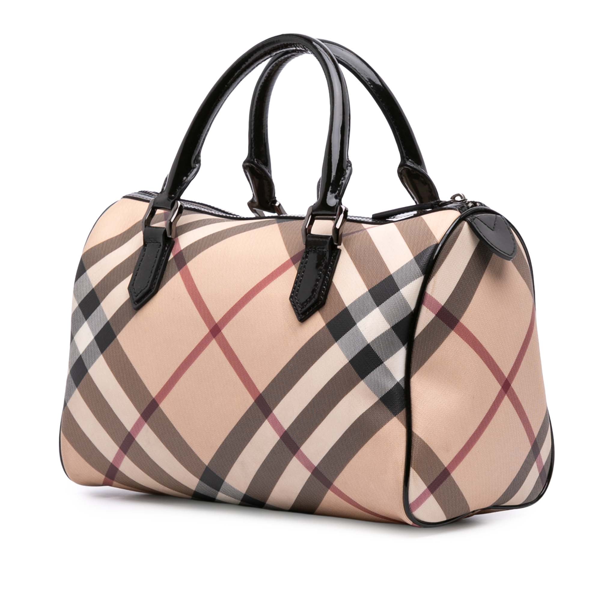 Supernova Check Coated Canvas Boston Bag