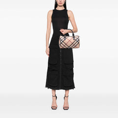 Supernova Check Coated Canvas Boston Bag