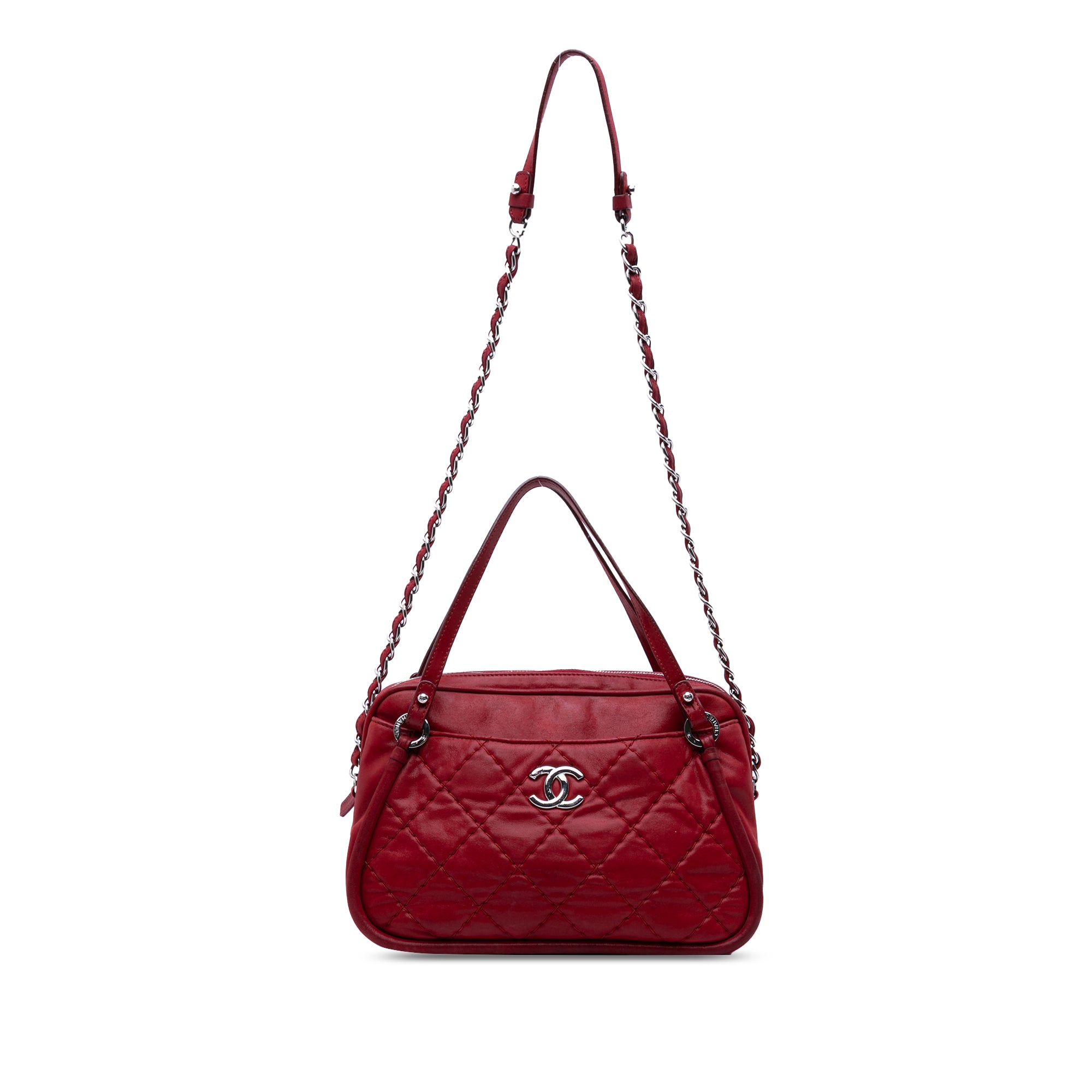 Quilted Iridescent Calfskin Relax CC Satchel
