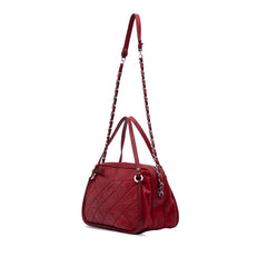 Quilted Iridescent Calfskin Relax CC Satchel