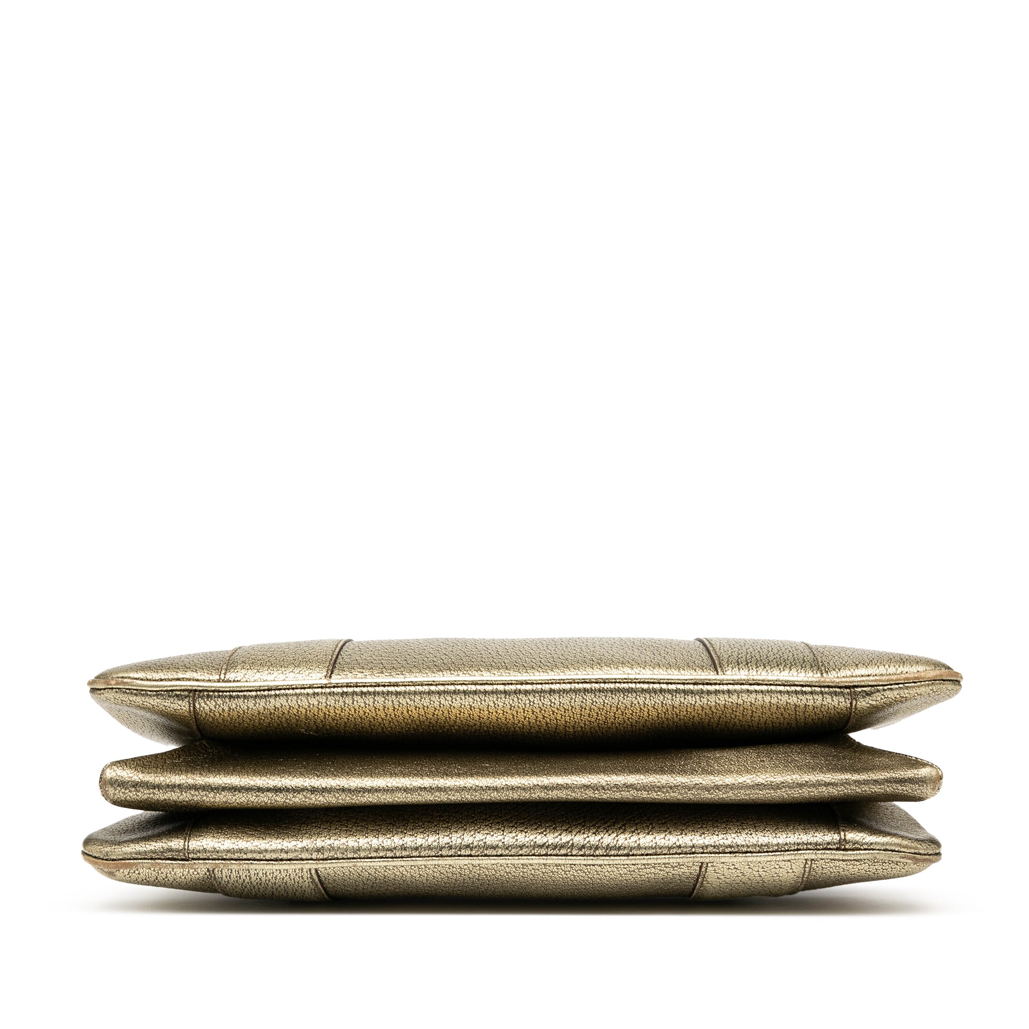 Metallic Calfskin Metal Bamboo Handbag