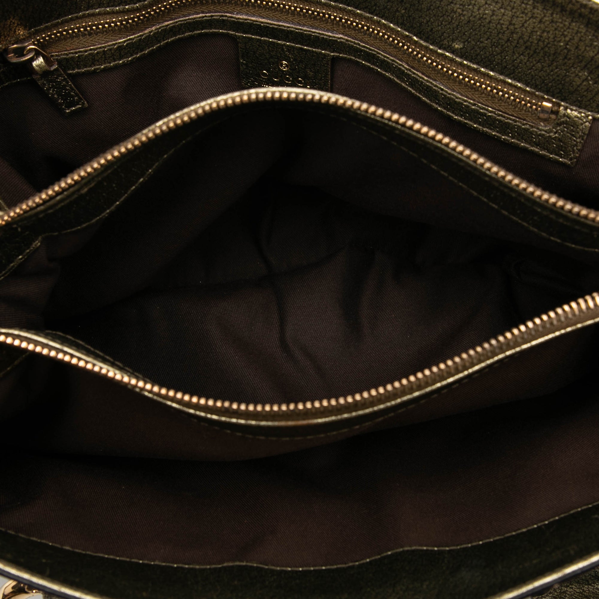 Metallic Calfskin Metal Bamboo Handbag