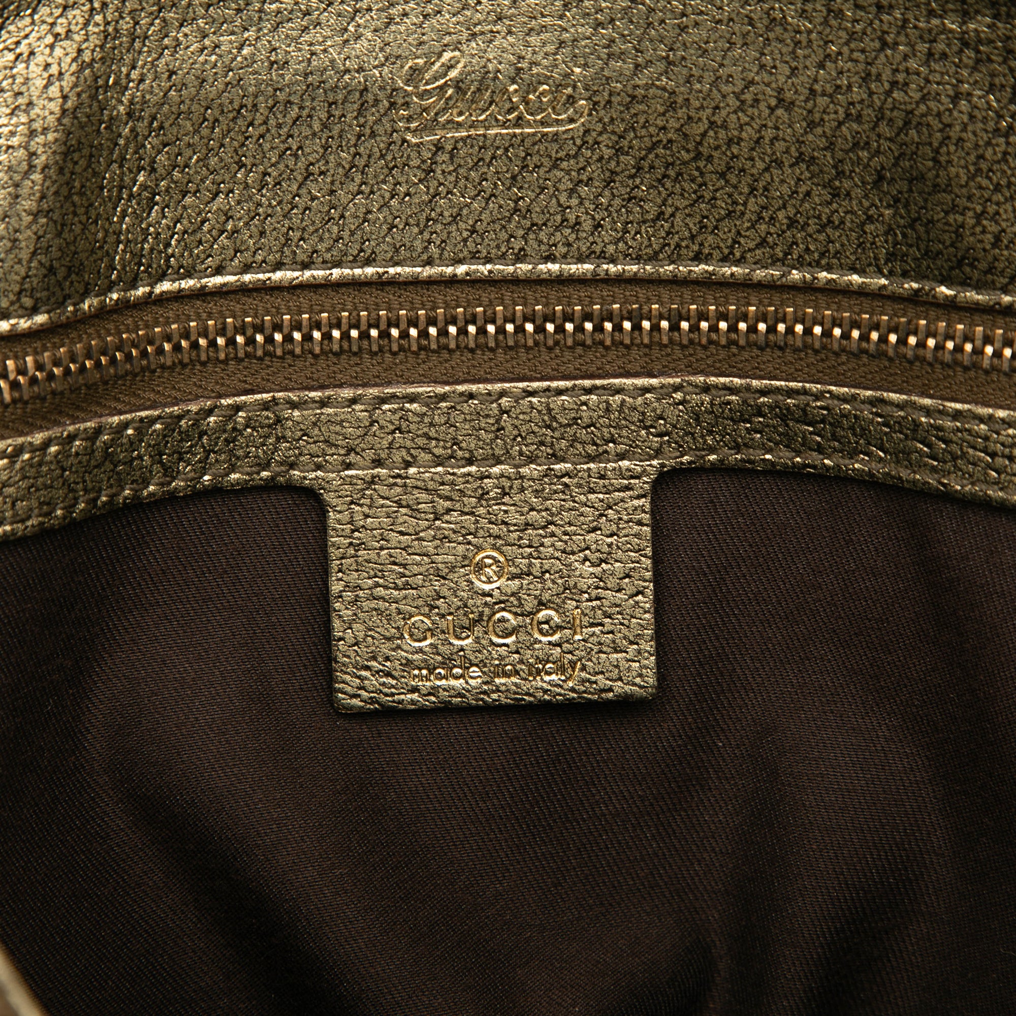 Metallic Calfskin Metal Bamboo Handbag